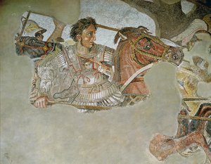 Il Mosaico di Alessandro (dettaglio di Alessandro Magno nella battaglia di Isso) da Roman